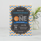 Basketbal Verjaardag Uitnodiging 1e Verjaardag Par (Staand voorkant)