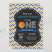 Basketbal Verjaardag Uitnodiging 1e Verjaardag Par (Voorkant / Achterkant)