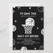 Basketbal Verjaardag Uitnodiging, Basket Ball Part Kaart (Voorkant)