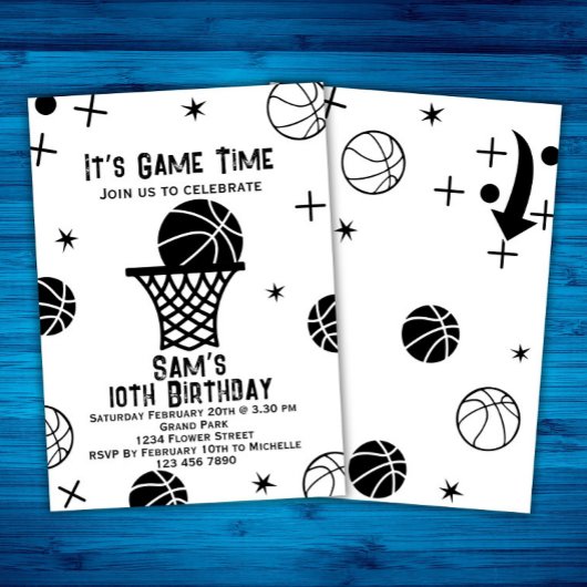 Basketbal Verjaardag Uitnodiging, Basket Ball Part Kaart