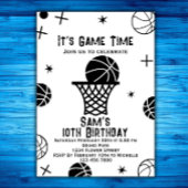 Basketbal Verjaardag Uitnodiging, Basket Ball Part Kaart