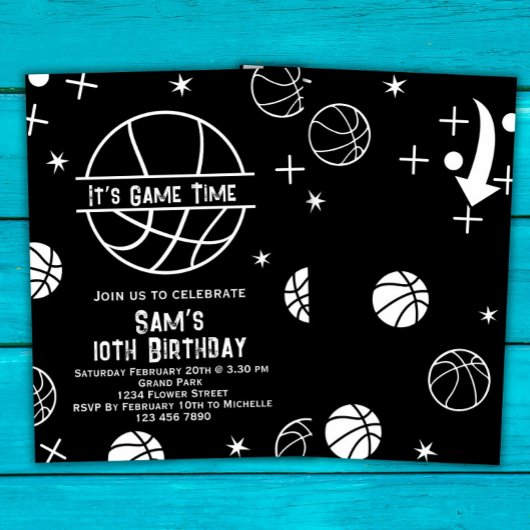 Basketbal Verjaardag Uitnodiging, Basket Ball Part Kaart