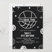 Basketbal Verjaardag Uitnodiging, Basket Ball Part Kaart (Voorkant)