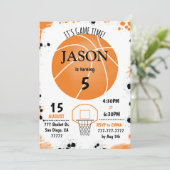 Basketbal Verjaardag uitnodiging, Kaart (Staand voorkant)