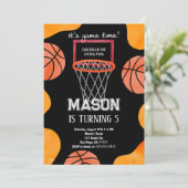 Basketbal Verjaardag uitnodiging, Kaart (Staand voorkant)