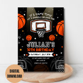 Basketbal Verjaardag Uitnodiging, Sportverjaardag Kaart