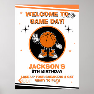 Basketbal Verjaardag Welkom Bord Game On Poster