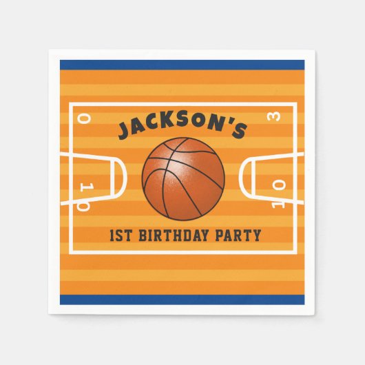 Basketbal Verjaardags Servetten (Voorkant)