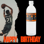 Basketbal verjaardagscadeau, basketbal meisje spel waterfles etiket