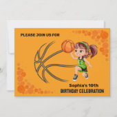 Basketbal verjaardagsfeest, basketbalspeler Inv Kaart (Voorkant)