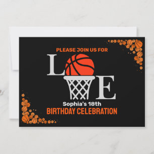 Basketbal verjaardagsfeest, basketbalspeler Invi Kaart