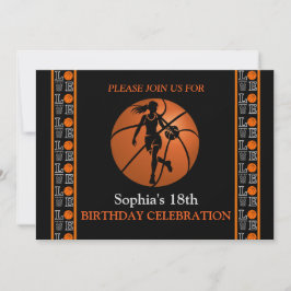 Basketbal verjaardagsfeest, basketbalspeler Invi Kaart