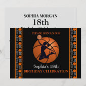 Basketbal verjaardagsfeest, basketbalspeler Invi Kaart (Voorkant / Achterkant)