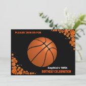 Basketbal verjaardagsfeest, basketbalspeler Invi Kaart (Staand voorkant)