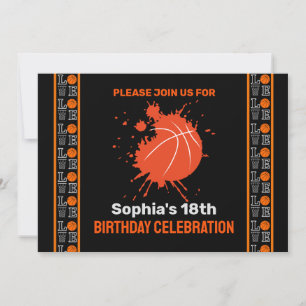 Basketbal verjaardagsfeest, basketbalspeler Invi Kaart