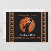 Basketbal verjaardagsfeest, basketbalspeler Invi Kaart (Voorkant)