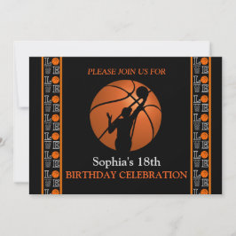 Basketbal verjaardagsfeest, basketbalspeler Invi Kaart