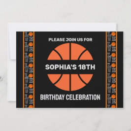 Basketbal verjaardagsfeest, basketbalspeler Invi Kaart