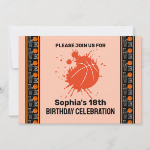 Basketbal verjaardagsfeest, basketbalspeler Invi Kaart