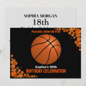 Basketbal verjaardagsfeest, basketbalspeler Invi Kaart (Voorkant / Achterkant)