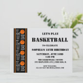 Basketbal verjaardagsfeest, basketbalspeler kaart (Staand voorkant)