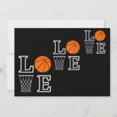 Basketbal verjaardagsfeest, basketbalspeler kaart (Achterkant)