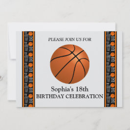 Basketbal verjaardagsfeest, basketbalspeler kaart