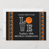 Basketbal verjaardagsfeest, basketbalspeler kaart (Voorkant)