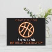 Basketbal verjaardagsfeest, basketbalspeler kaart (Staand voorkant)