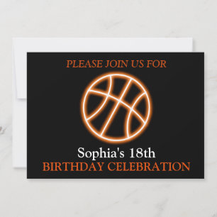 Basketbal verjaardagsfeest, basketbalspeler kaart