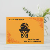 Basketbal verjaardagsfeest, basketbalspeler kaart (Staand voorkant)