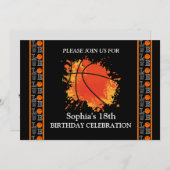 Basketbal verjaardagsfeest, basketbalspeler kaart (Voorkant / Achterkant)