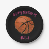 Basketbal Verjaardagsfeest Borden voor meisjes Papieren Bordje (Voorkant)
