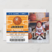 Basketbal Verjaardagsfeest Foto uitnodiging (Voorkant)