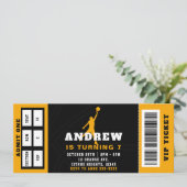 Basketbal Verjaardagsfeest Ticket uitnodiging (Staand voorkant)