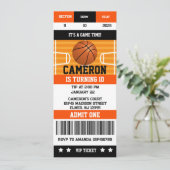 Basketbal Verjaardagsfeest Ticket uitnodiging (Staand voorkant)