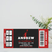 Basketbal Verjaardagsfeest Ticket uitnodiging (Staand voorkant)