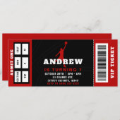 Basketbal Verjaardagsfeest Ticket uitnodiging (Voorkant / Achterkant)