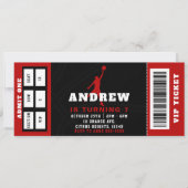 Basketbal Verjaardagsfeest Ticket uitnodiging (Voorkant)