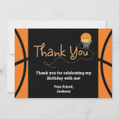 Basketbal verjaardagsfeest typografie Dank u Kaart (Voorkant)