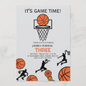 Basketbal verjaardagsfeest uitnodiging (Voorkant)