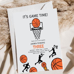 Basketbal verjaardagsfeest uitnodiging