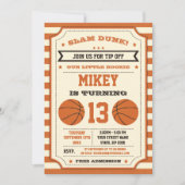 Basketbal verjaardagsfeest uitnodiging (Voorkant)