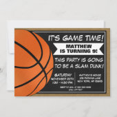 Basketbal verjaardagsfeest uitnodiging fans (Voorkant)