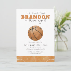 Basketbal verjaardagsfeest uitnodiging voor jongen