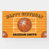 Basketbal Verjaardagsfeestbanner Spandoek (Horizontaal)