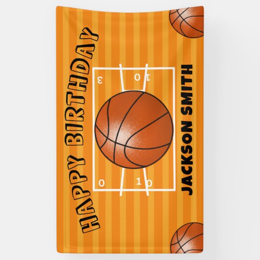 Basketbal Verjaardagsfeestbanner Spandoek (Verticaal)