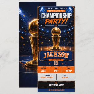 Basketbal Verjaardagsfeesticket Kaart