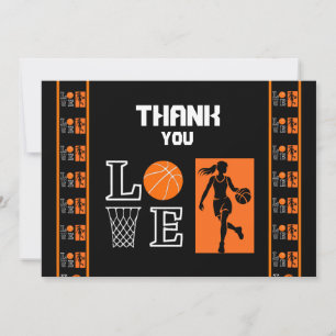 Basketbal verjaardagsfeestje, Basketbalspeler  Bedankkaart