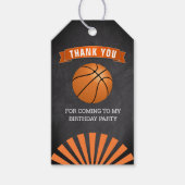 Basketbal verjaardagsfeestje bedankt cadeaulabel (Voorkant)